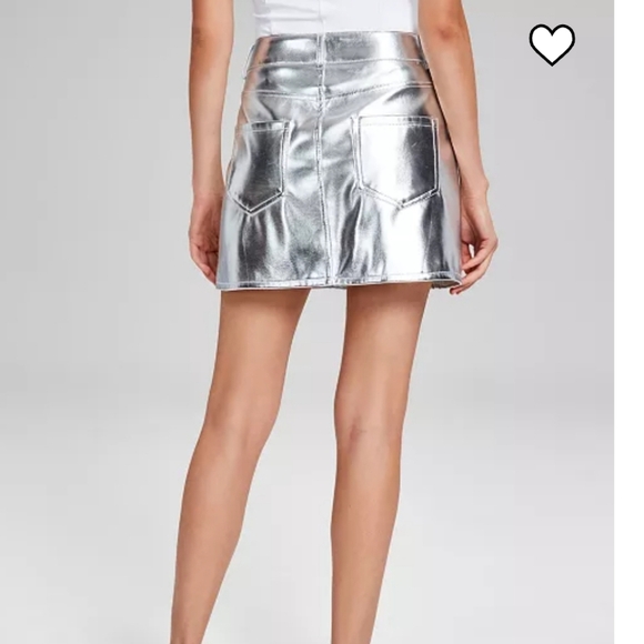 And Now This Metallic Faux Leather Mini Skirt NWT! - Picture 6 of 11